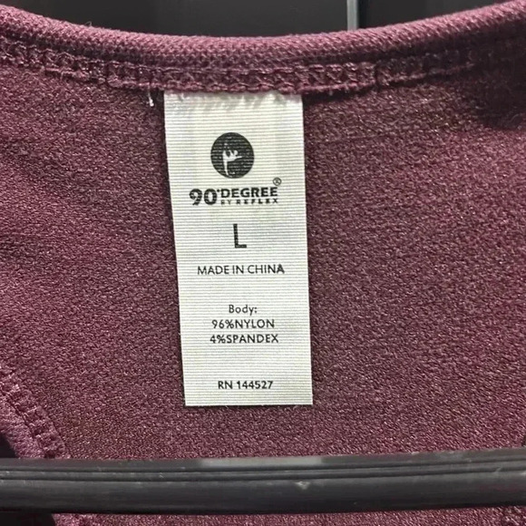 90° By Reflex Athletic scoop neck racerback crop tank top, winetasting combo - L - Picture 7 of 9